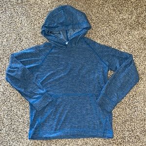 Hanna Andersson boys size 6-7/120cm blue long sleeve sun shirt w/ hood